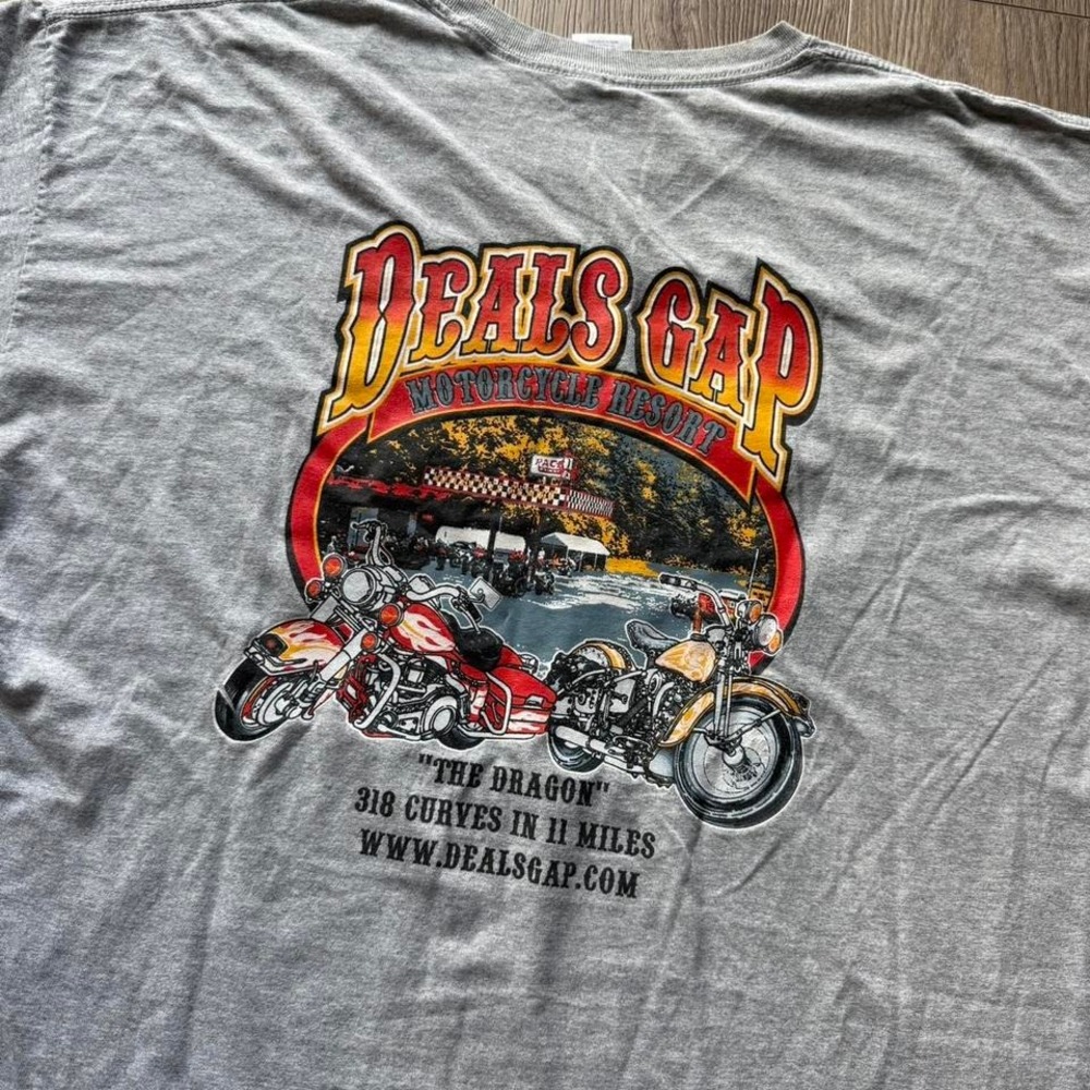 Deals Gap Tail of the Dragon‎ Motorcycle Graphic T Shirt Biker Tee 2XL